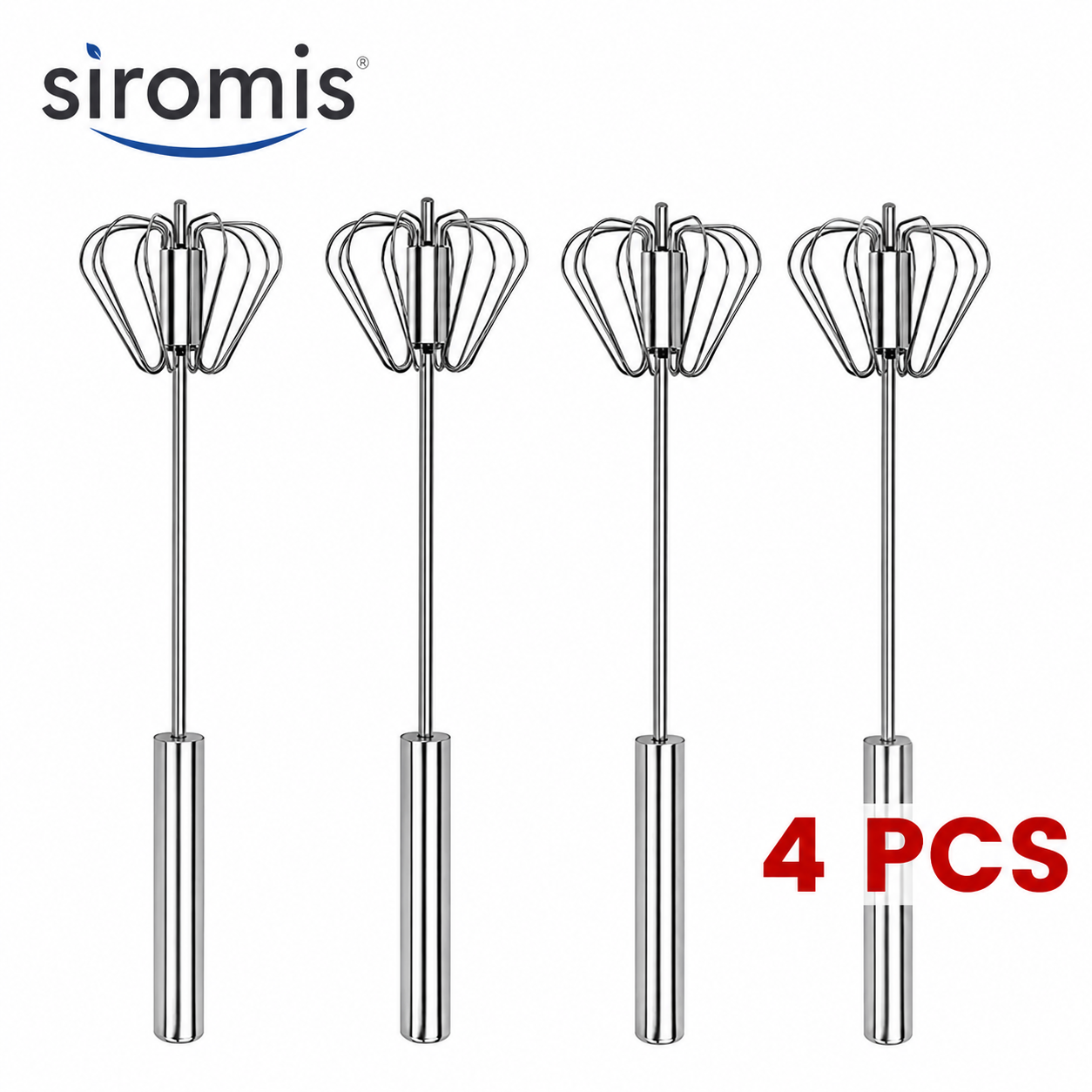🥄Semi-Automatic Stainless Egg & Milk Whisk