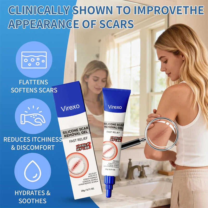Virexo®Silicone Scar Gel for Old & New Scars — Lightweight, Fast-Absorbing Care for Face & Body