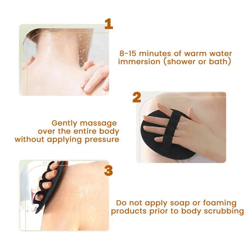 4-Pack Soft Rubber Shower Scrubbers for Gentle Exfoliation, Deep Cleansing & Smooth, Refreshed Skin