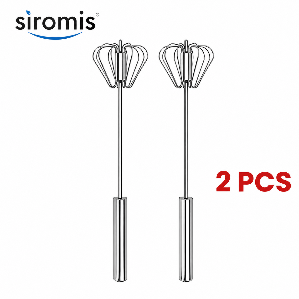 🥄Semi-Automatic Stainless Egg & Milk Whisk