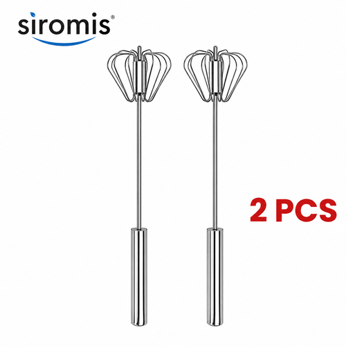 🥄Semi-Automatic Stainless Egg & Milk Whisk